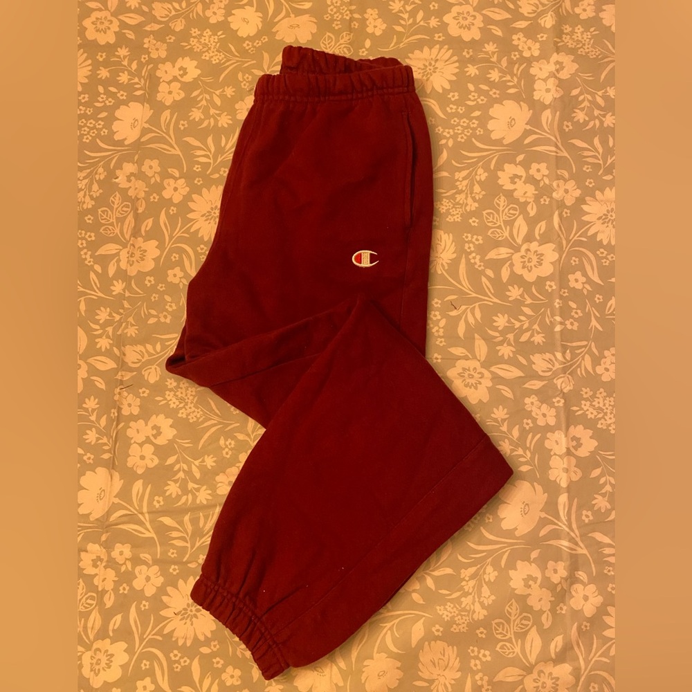 Champion Vintage Mens Red Sweatpants Joggers Size Medium